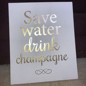 Save water Drink champagne canvas